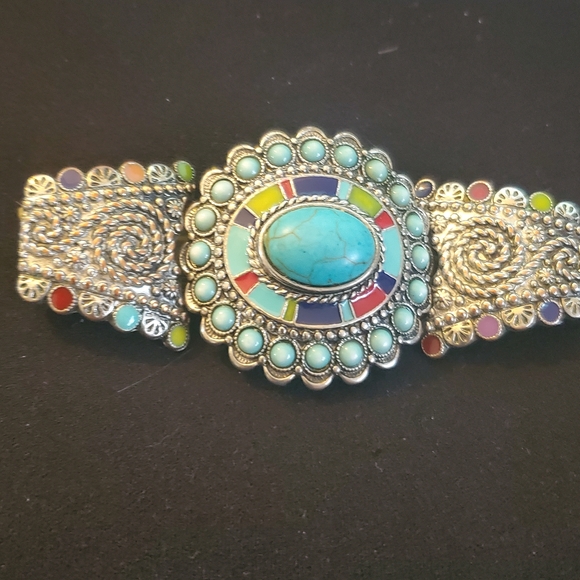 Turquoise and Silver Bracelet - Picture 2 of 3